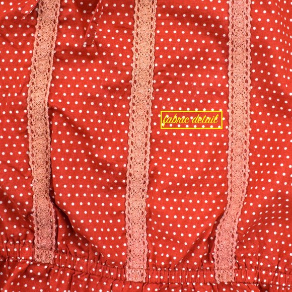 Cumar Italy Drop Waist Red Polka Dot Blouse M - Picture 6 of 8